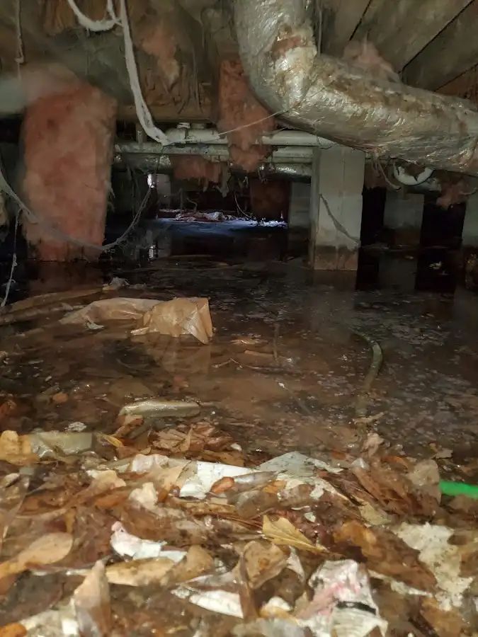 Crawl space flood assessment for Commercial Water Damage Restoration in Moosic