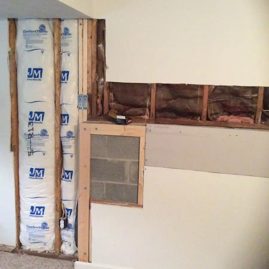 Wall insulation replacement during Contents Cleaning & Restoration in Moosic